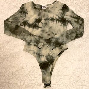 Princess Polly | Lorde Long Sleeve Bodysuit in Green Tie dye | U.S.Size 12